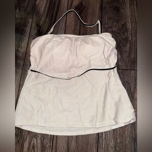 Venus Women’s White Bandeau Swim Tankini Size 8 Bathing Suit Removable Straps